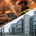 Инженер контролирует формовку утеплителя и применение в строительстве