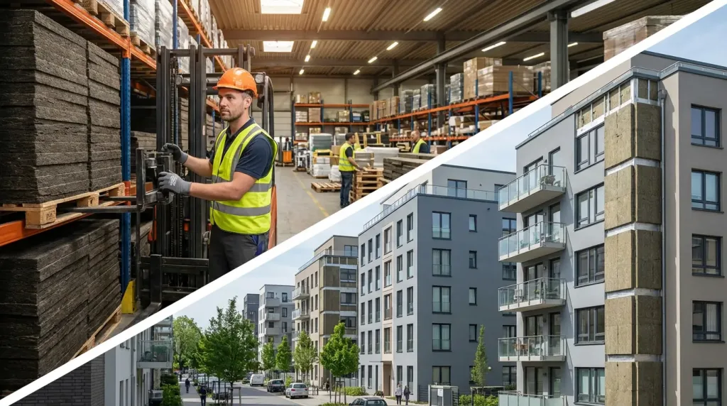 Склады утеплителя и жилой комплекс